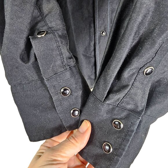 Vintage Roper Mens L Western Pearl Snap Wild Horses Rodeo 90’s Long Sleeve Shirt - Picture 5 of 7